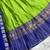 Green kanjivaram silk blend half saree with traditional gold zari weaving work
