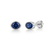 925 sterling silver Round Sapphire Bezel Set Stud Earrings