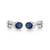 925 sterling silver Round Sapphire Bezel Set Stud Earrings
