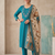 Women rama green embroidered kurta pant set with dupatt