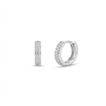 925 sterling silver Pavé Diamond Huggie Earrings 1