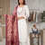 Women white embroidered kurta pant set with dupatta