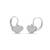 925 sterling silver Pavé Heart Charm Hoop Earrings