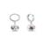 925 sterling silver Vintage Rose Porcelain Drop Huggie Earrings