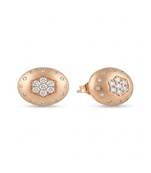 925 sterling silver Rose Gold Stardust Dome Earrings