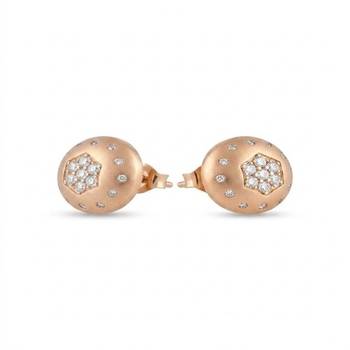 925 sterling silver Rose Gold Stardust Dome Earrings 2