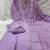 Lavender  embroidered silk kurta pant set with scalloped dupatta