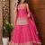 Rani pink embroidery chinnon silk blend  sharara suit set
