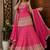 Rani pink embroidery chinnon silk blend  sharara suit set