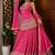Rani pink embroidery chinnon silk blend  sharara suit set