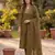 Mehendi green embroidered kurta pant set with dupatta