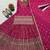 Rani pink embroidery chinnon silk blend  sharara suit set