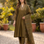 Mehendi green embroidered kurta pant set with dupatta