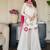 Off-white embroidery roman glass silk blend  sharara suit set