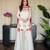 Off-white embroidery roman glass silk blend  sharara suit set