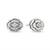 925 sterling silver Silver Bloom Diamond Stud Earrings