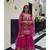 Rani pink embroidery roman glass silk blend  sharara suit set