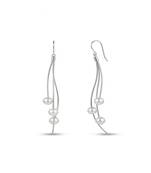 925 sterling silver Floating Pearl Threader Earrings