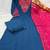 Women teal blue embroidered straight kurta with magenta dupatta and pant set