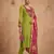 Women lime green embroidered straight kurta with rani pink dupatta and pant set