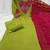 Women lime green embroidered straight kurta with rani pink dupatta and pant set