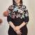 Women chocolate brown floral printed shirt and trousers co-ord set
