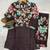 Women chocolate brown floral printed shirt and trousers co-ord set