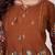 Brown floral printed short kurta with straight pants co-ord set