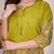 Olive green floral printed short kurta with straight pants co-ord set