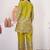 Olive green floral printed short kurta with straight pants co-ord set