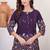 Wine floral printed short kurta with straight pants co-ord set