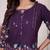 Wine floral printed short kurta with straight pants co-ord set