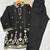 Women black printed  cotton kurti with trousers co-ord set