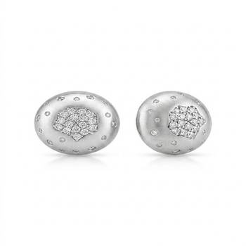925 sterling silver Celestial Diamond Disc Stud Earrings 1