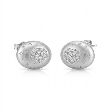 925 sterling silver Celestial Diamond Disc Stud Earrings 2