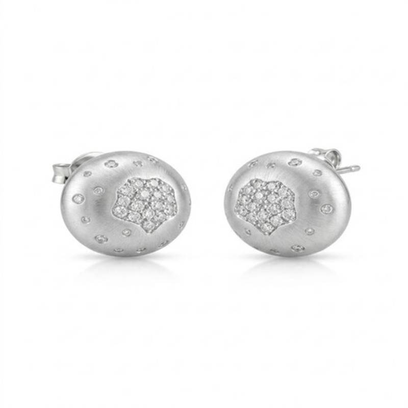 925 sterling silver Celestial Diamond Disc Stud Earrings
