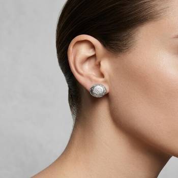 925 sterling silver Celestial Diamond Disc Stud Earrings 3