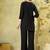 Women jet black embroidered tunic & pant co-ord set