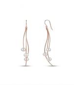 925 sterling silver Rose Gold Pearl Cascade Drop Earrings