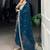 Awesome Teal Blue Printed Rayon Wedding Wear Pant Suit