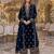 Blue embroidered velvet salwar suit