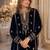 Blue embroidered velvet salwar suit