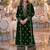 Green embroidered velvet salwar suit