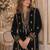 Black embroidered velvet salwar suit