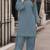 Sky blue embroidery and thread work cotton salwar suit
