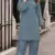 Sky blue embroidery and thread work cotton salwar suit