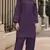 Violet embroidery and thread work cotton salwar suit