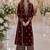 Maroon embroidered velvet salwar suit