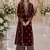 Maroon embroidered velvet salwar suit