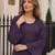 Violet embroidery and thread work cotton salwar suit